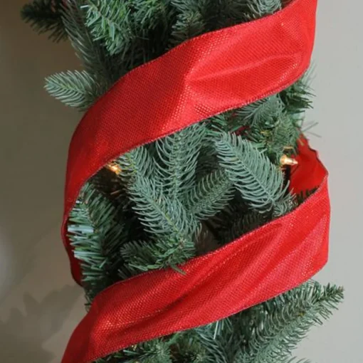 Sale Shimmering Red Wired Christmas Craft Ribbon 2.5" x 10 Yards Ribbons & Bows