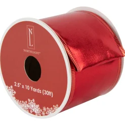 Best Shimmering Red Wired Craft Christmas Ribbon 2.5" x 10 Yards Ribbons & Bows