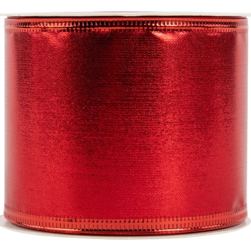 Best Shimmering Red Wired Craft Christmas Ribbon 2.5" x 10 Yards Ribbons & Bows
