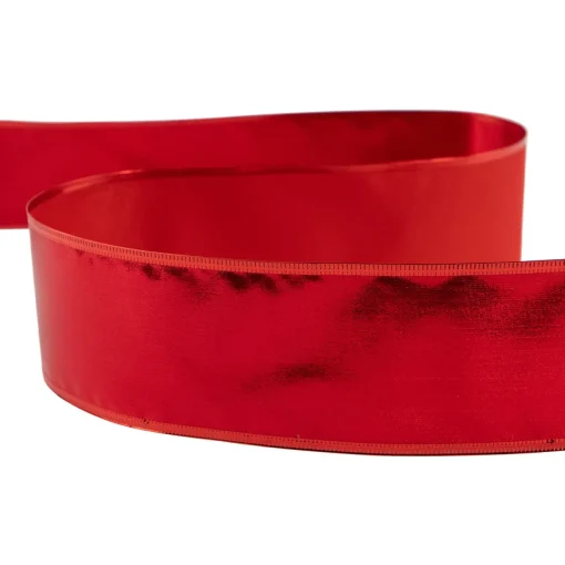 Best Shimmering Red Wired Craft Christmas Ribbon 2.5" x 10 Yards Ribbons & Bows