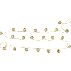 Shiny Metal Christmas Jingle Bells Garland - 7.5' - Gold Novelty