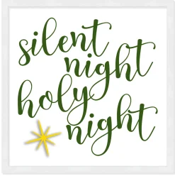 Silent Night Holy Night 15.5" x 15.5" Framed Christmas Wall Decor Art Print Sign Poster in a Natural Wooden Frame with UV Acrylic and Hangers Wall