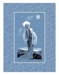 Silent Night Religious Holiday Wall Decor Art Print Wall
