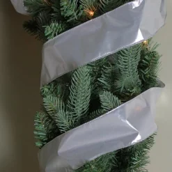 Best Silver Christmas Wired Craft Ribbon 2.5