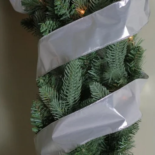Best Silver Christmas Wired Craft Ribbon 2.5" x 10 Yards Ribbons & Bows