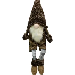 Sitting Christmas Gnome with Striped Dangling Legs - 34" Gnomes