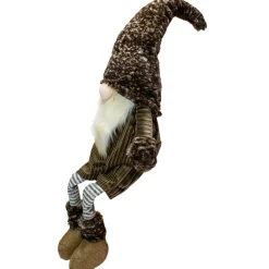 Sitting Christmas Gnome with Striped Dangling Legs - 34" Gnomes