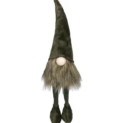 Sitting Christmas Gnome with Knitted Dangling Legs - 20" - Green Gnomes