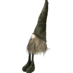 Sitting Christmas Gnome with Knitted Dangling Legs - 20" - Green Gnomes