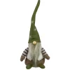 Sitting Gnome with Pointy Snowflake Hat Christmas Figure - 12" - Green and Brown Gnomes