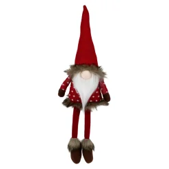 New Sitting Plush Gnome with Dangling Legs Christmas Figure - 22" - Red Gnomes