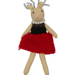 Online Sitting Reindeer Girl in Dress Christmas Figure - 5.5" Animals
