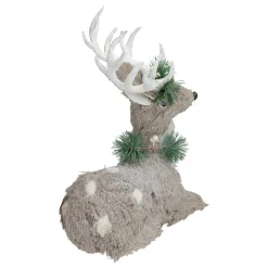 Sale Sitting Sisal Reindeer with Wreath Christmas Figure - 12.75