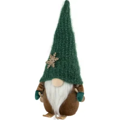 Hot Skiing Gnome with Snowflake Knitted Hat Christmas Decoration - 12.5