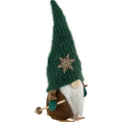 Hot Skiing Gnome with Snowflake Knitted Hat Christmas Decoration - 12.5