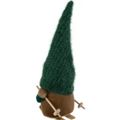 Hot Skiing Gnome with Snowflake Knitted Hat Christmas Decoration - 12.5