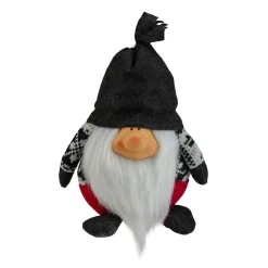 Online Smiling Gnome Christmas Figure - 9.5" - Charcoal Gray Gnomes