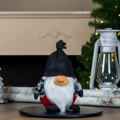 Online Smiling Gnome Christmas Figure - 9.5" - Charcoal Gray Gnomes