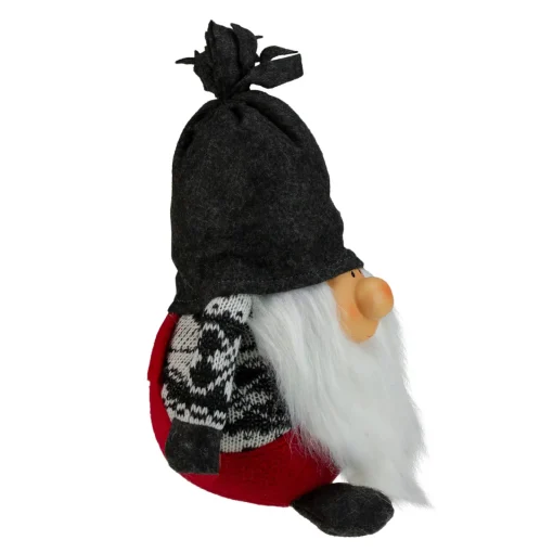 Online Smiling Gnome Christmas Figure - 9.5" - Charcoal Gray Gnomes