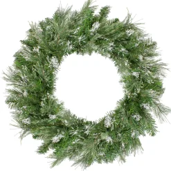 New Snow Mountain Pine Artificial Christmas Wreath - 24" - Unlit Unlit