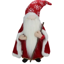 Clearance Snowflakes Santa Gnome with Cape Christmas Figure - 14.5" - Red and White Gnomes