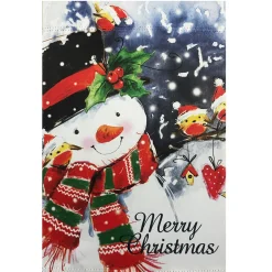 Discount Snowman and Yellow Birds Merry Christmas Outdoor House Flag 28" x 40" Yard Signs