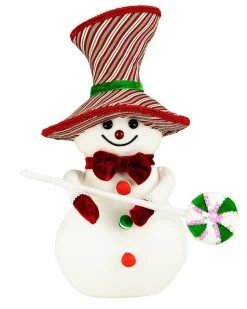 Sale Snowman with Sequin Lollipop and Striped Hat Christmas Decoration - 15" Snowmen