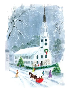 Sale Snowy Church Winter Scene Wall Decor Art Print Wall