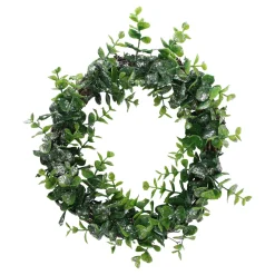 Hot Sparkling Silver and Green Grass Decorative Artificial Christmas Wreath - 8.75-Inch, Unlit Unlit