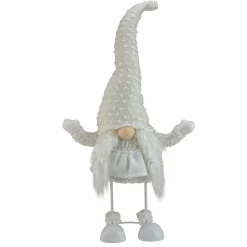 New Spring Loaded Serena Christmas Gnome with Pigtails - 24.5" - White and Beige Gnomes