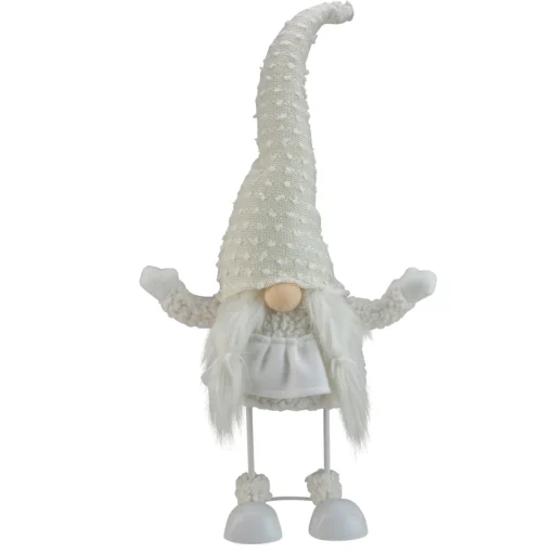 New Spring Loaded Serena Christmas Gnome with Pigtails - 24.5" - White and Beige Gnomes