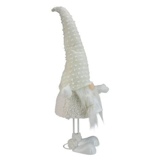 New Spring Loaded Serena Christmas Gnome with Pigtails - 24.5" - White and Beige Gnomes