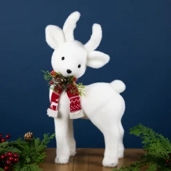 Hot Standing Baby Deer with Scarf Christmas Figurine - 15.75" Animals