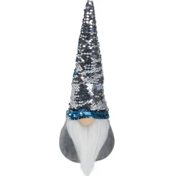 Outlet Standing Christmas Gnome Decoration with Flip Sequin Hat - 13.5