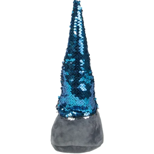 Outlet Standing Christmas Gnome Decoration with Flip Sequin Hat - 13.5" - Gray and Blue Gnomes