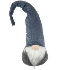 New Standing Christmas Gnome with Patterned Hat Figure - 18" - Blue Gnomes