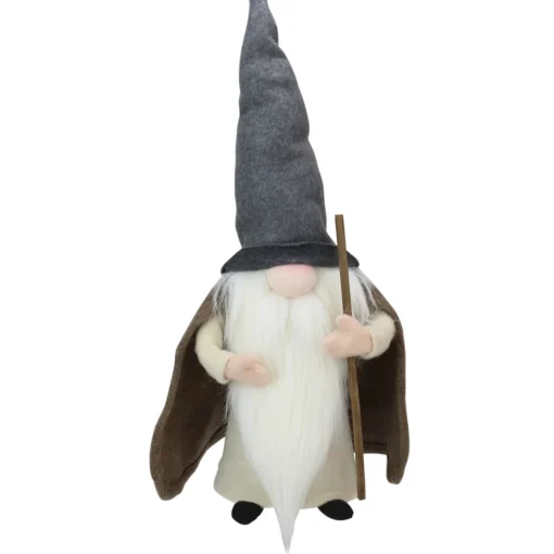 Outlet Standing Gnome Big Nose Santa Holding Stick - 16" Brown and Beige Gnomes