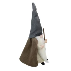 Outlet Standing Gnome Big Nose Santa Holding Stick - 16" Brown and Beige Gnomes