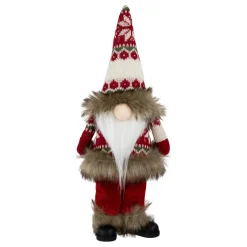 Standing Gnome with Knitted Outfit Christmas Figure - 19" - Red Gnomes