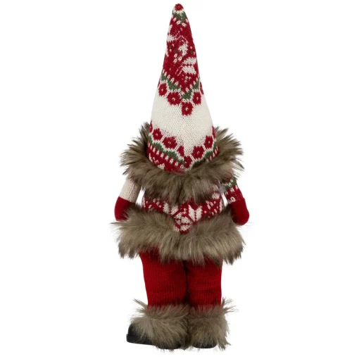 Standing Gnome with Knitted Outfit Christmas Figure - 19" - Red Gnomes