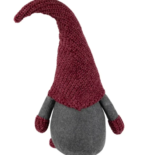 New Standing Gnome with Knitted Hat Christmas Decoration - 18" - Mauve and Gray Gnomes