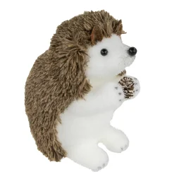 Hot Standing Hedgehog Christmas Figurine - 6" - Brown and White Animals
