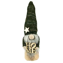 Sale Standing "Home" Gnome Christmas Figure - 14" - Green Gnomes