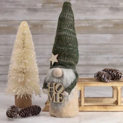 Sale Standing "Home" Gnome Christmas Figure - 14" - Green Gnomes
