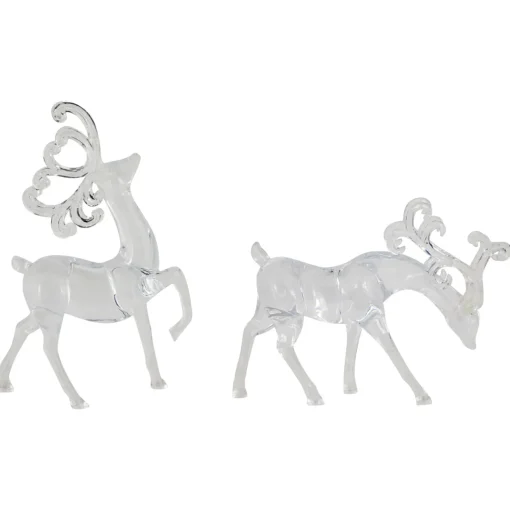 Sale Standing Reindeer Christmas Figurines - 9.25" - Clear - Set of 2 Animals