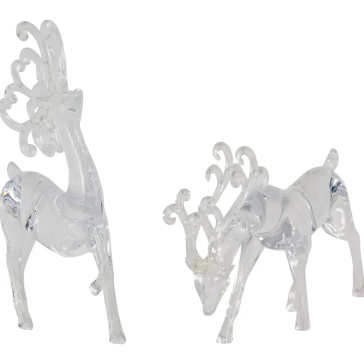 Sale Standing Reindeer Christmas Figurines - 9.25" - Clear - Set of 2 Animals