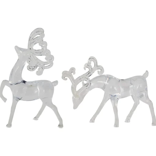 Sale Standing Reindeer Christmas Figurines - 9.25" - Clear - Set of 2 Animals