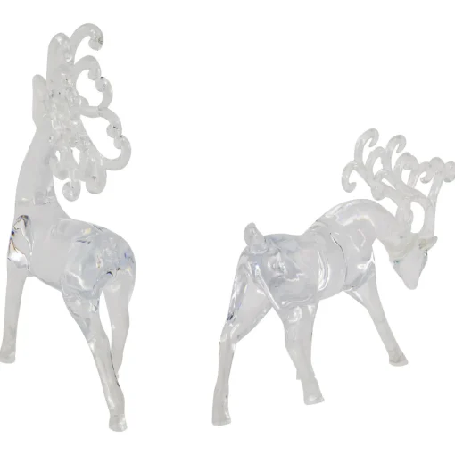 Sale Standing Reindeer Christmas Figurines - 9.25" - Clear - Set of 2 Animals