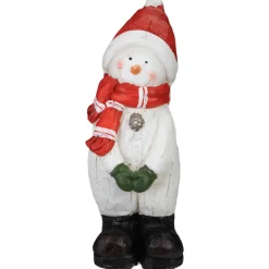 Standing Snowman Christmas Decoration - 17" - White and Red Snowmen