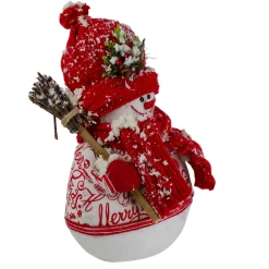 Sale Standing Snowman Christmas Figure with Broom - 12.25